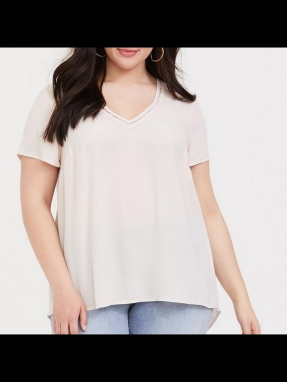 torrid Blush Pink V-Neck Short Sleeve Blouse